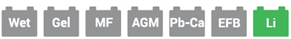 Тип обслуживаемой АКБ: WET/GEL/MF/AGM/Pb-Ca/EFB/Li Тип обслуживаемой АКБ: WET/GEL/MF/AGM/Pb-Ca/EFB/Li